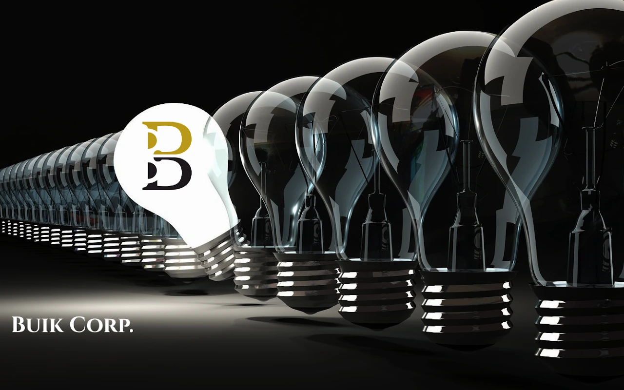 Buik Corp lightbulb artwork, expressing the beginning of a new idea